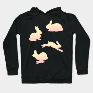 Pastel Easter Bunny Rabbit Pink and Yellow Hoodie